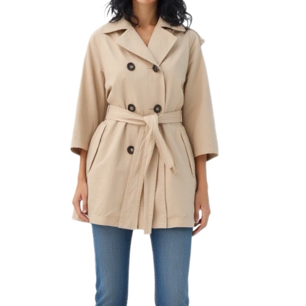 Vintage Cropped Belted Trench Coat Size S